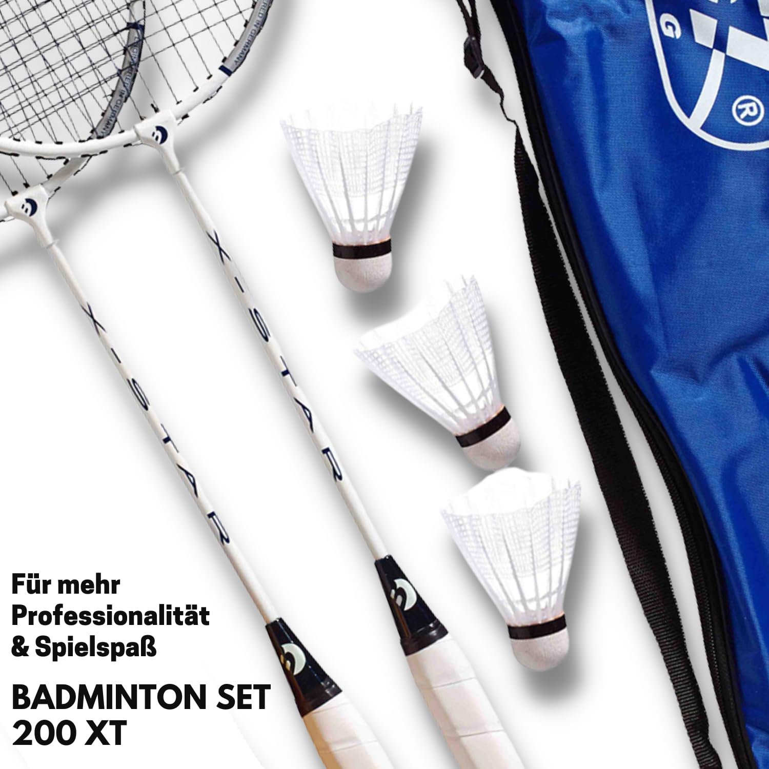 Best Sporting Badminton Set mit 2 leichten Schlägern, Bällen und praktischer Tragetasche – Perfekt für den Freizeitsport im Garten, Park oder am Strand