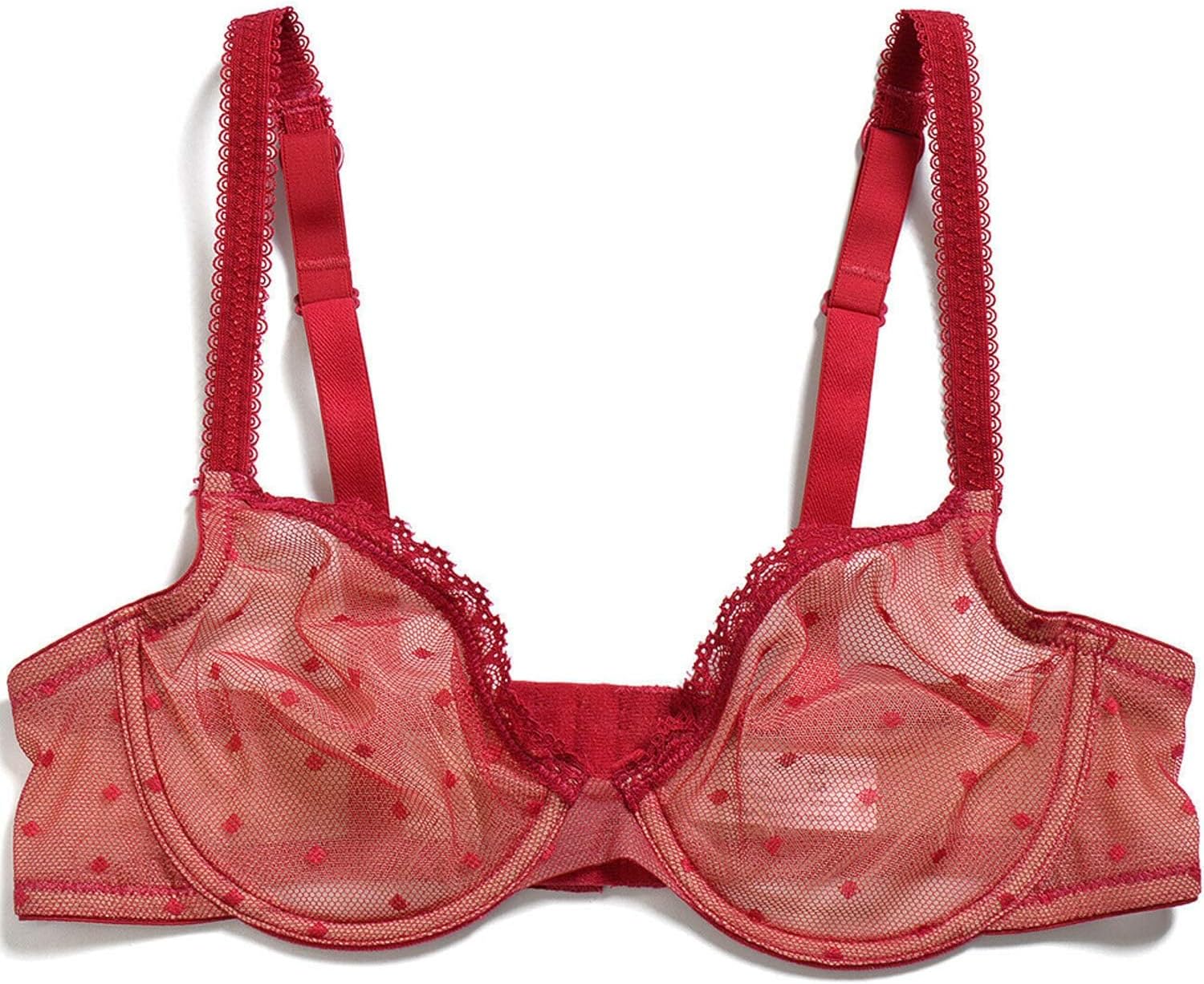 Vogue's Secret Women's Sexy Sheer Mesh See Through Bra Non Padded Unlined Lace Bralette Underwire Bras - Image 4
