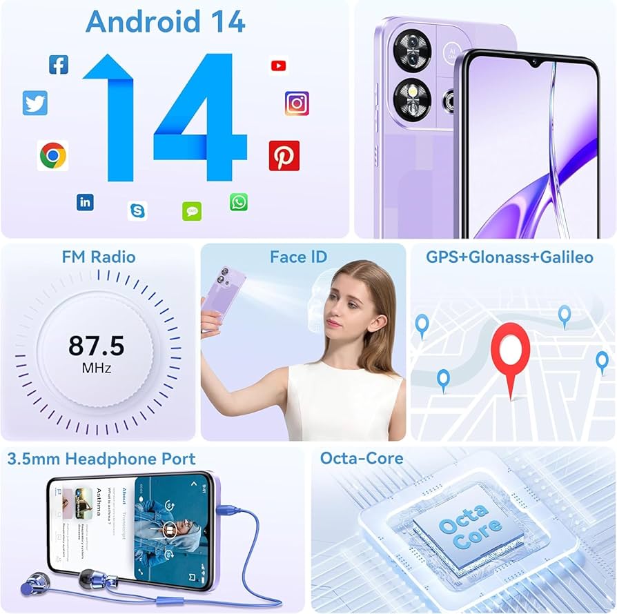 OUKITEL C57 S 8GB/64GB ブルー2台 Amazon.com: OUKITEL C57S Cell Phone Unlocked - 8GB RAM 64