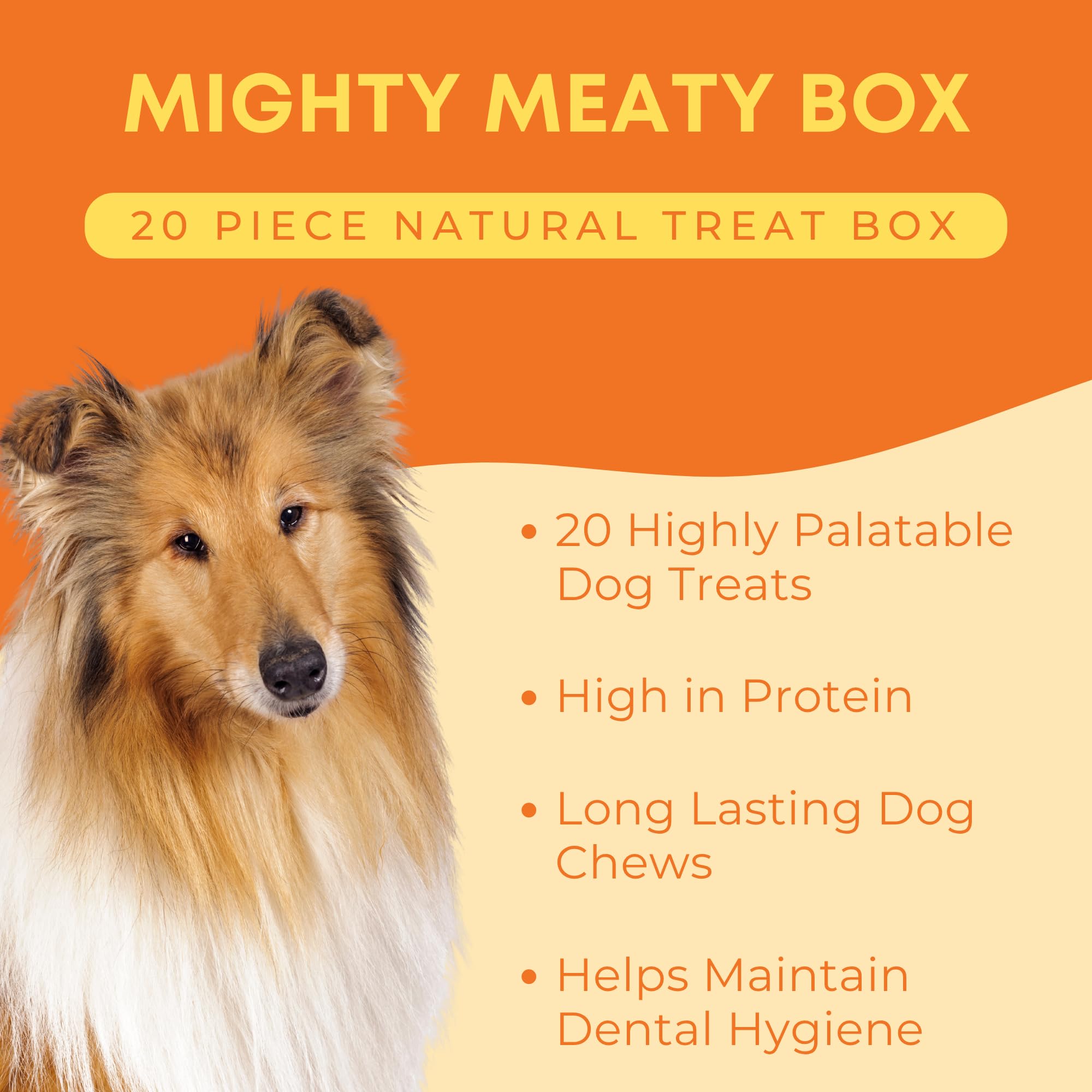 Dog & Field Mighty Meaty 20 Piece Natural Dog Treat Box, 100% Natural Dog Chews & Treats. Chicken Feet, Pig Ears, Fish Skin - Image 2