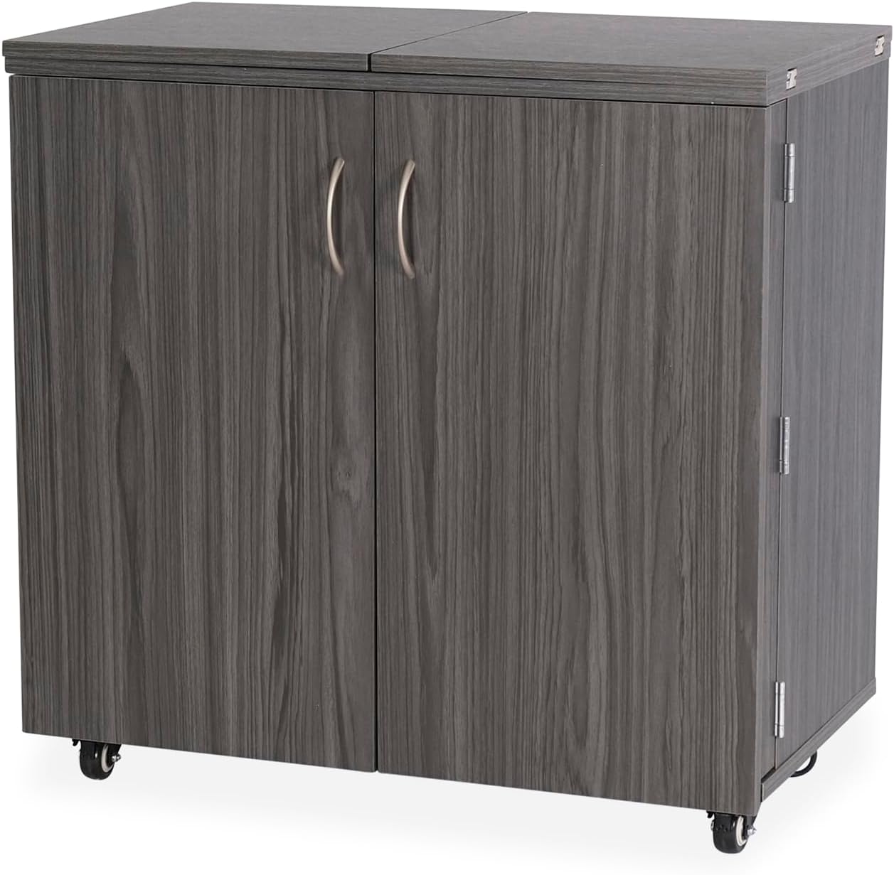 Kangaroo Bandicoot Sewing Cabinet with Lift – Quilting & Sewing Machine Table with Expandable Work Surface & Storage, Gray