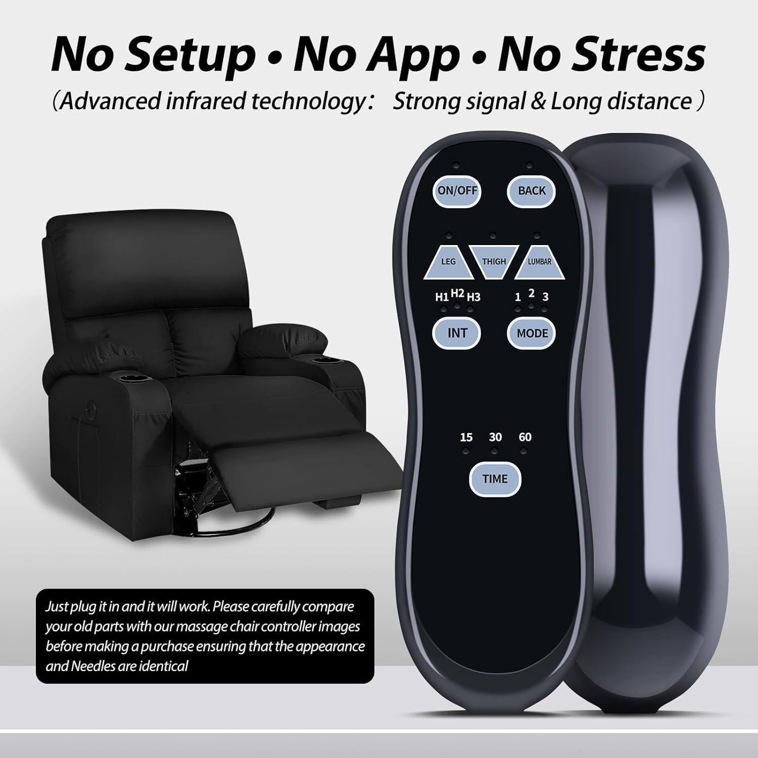 New 6 PIN Recliner Chair Remote Control Replacement for Flamaker LR84LP, Furmax MY25-SL Rocker Chair Controller