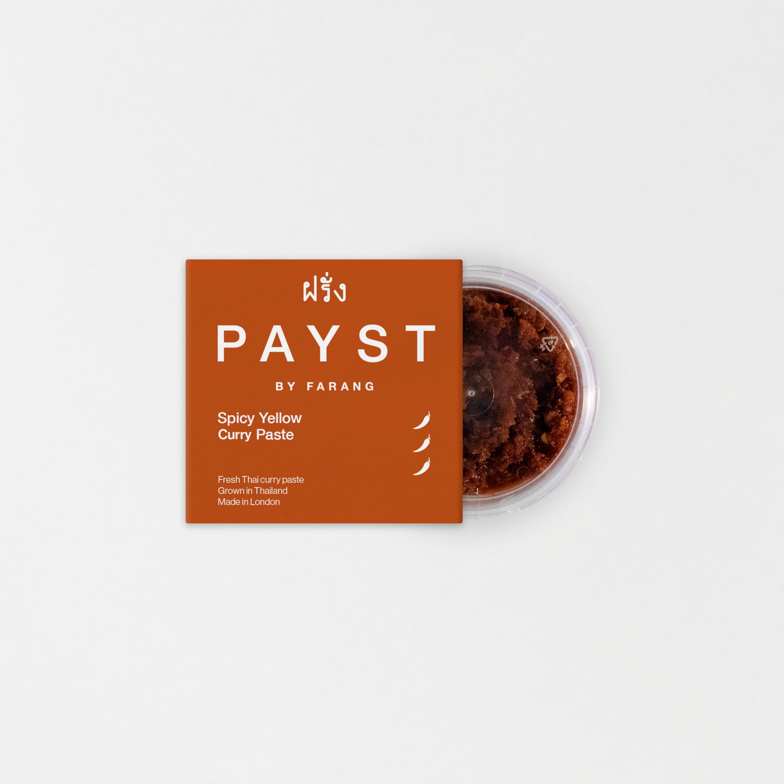 Payst Fresh Spicy Thai Yellow Curry Paste. Fresh, Handmade in London, Authentic Thai cooking paste. 100g. Serves 2.