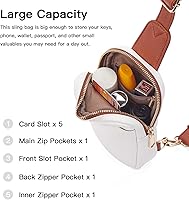 Vista 87 de Telena Riñonera pequeña para mujer, de cuero, cangureras, bolsa de pecho para mujer 3-camel marrón