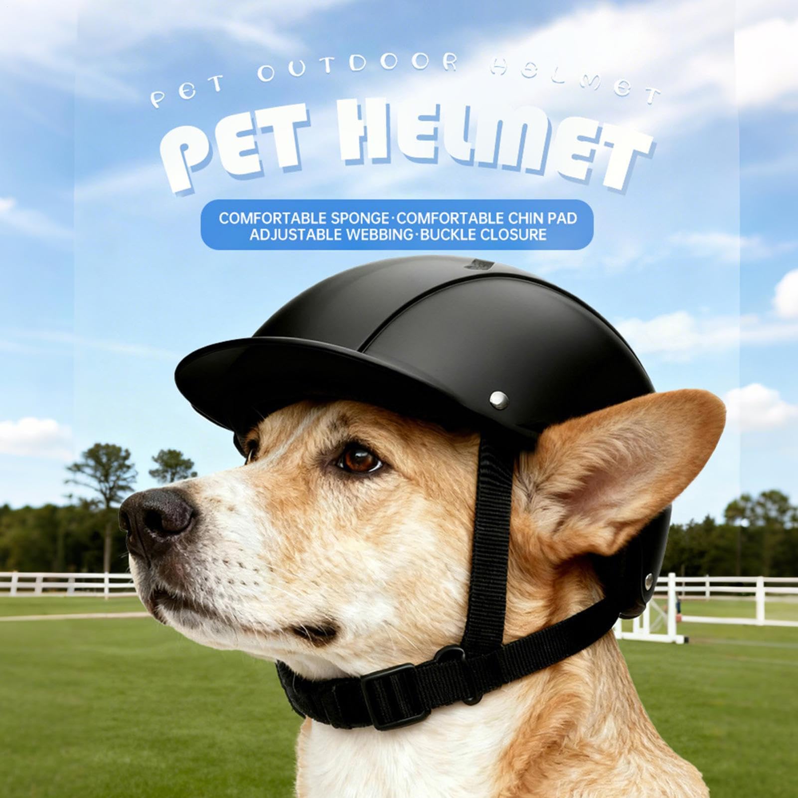 Para Perro – Casco impermeable que bloquea los rayos UV – Parasol para Mascotas – Traje de fiesta, Fotografía de Vacaciones en Interior, Equitación de Moto