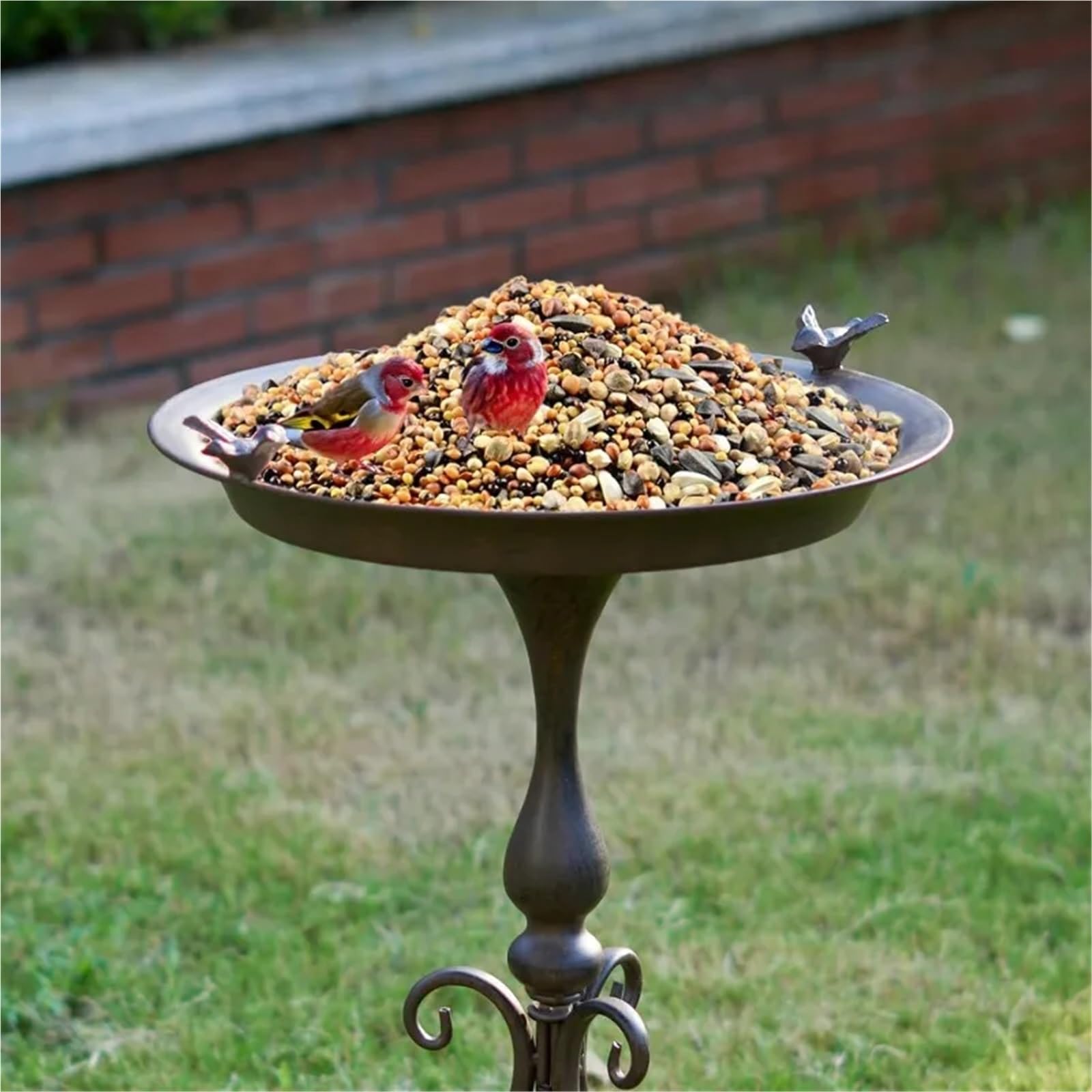 Metal Bebedero pajaros con Pie Baño for pájaros con Soporte, diámetro 18" Ancho x 28" Alto | Baños for pájaros for exteriores, Baños/comedero for pájaros de metal