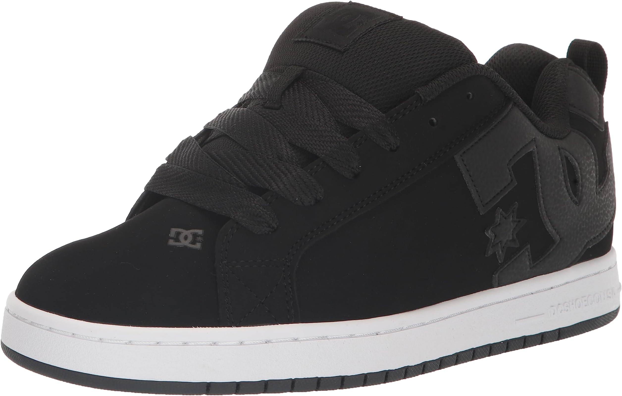 DC Men's Court Graffik Casual Skate Shoes Black/Black/White 14