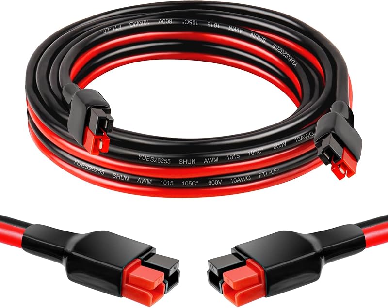 Cabo de Extensão Solar MOOKEERF 10AWG com Conector Anderson de 30 A, 1,83 m