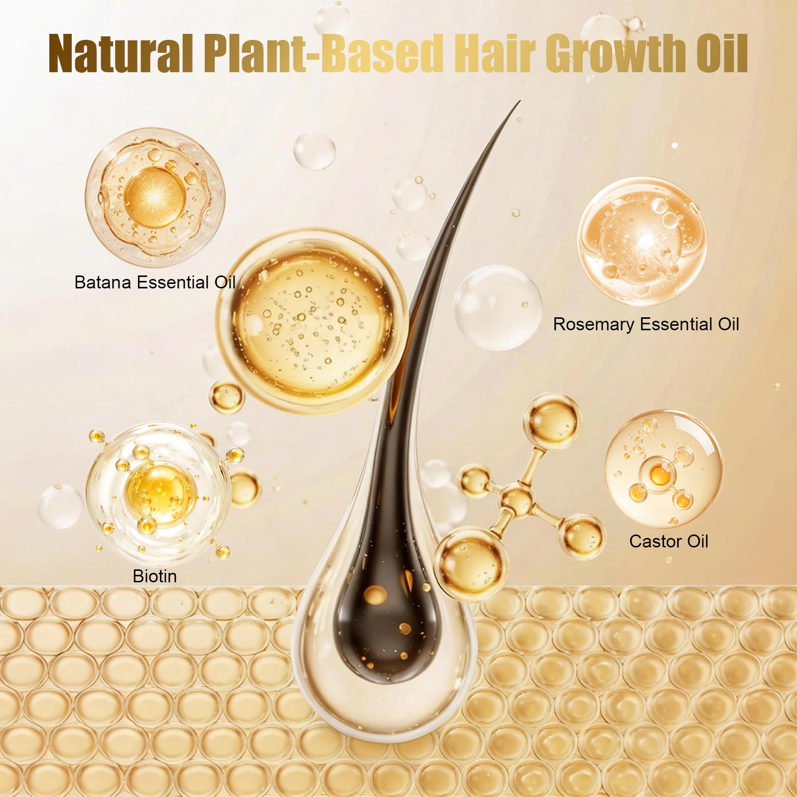 Sérum Crecimiento Cabello Anticaída,con Romero,Batana,60ml | Aceite de Ricino Orgánico&Biotina, para Mujer y Hombre,Fortalece y Mejora la Densidad Capilar,Cuero Cabelludo Sensible,Barba