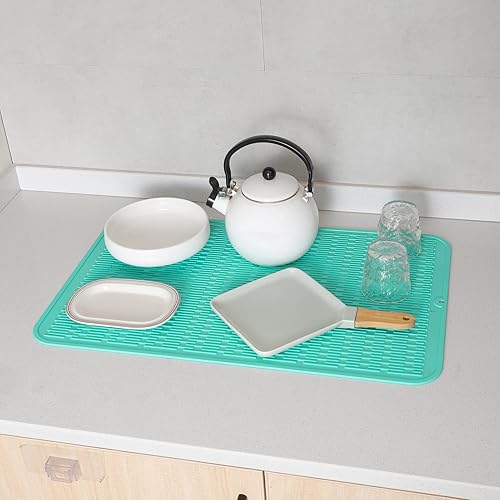 Miniatura 1206 de Tapete de silicona para secado de platos para múltiples usos, fácil de limpiar, ecológico, resistente al calor, tapete de silicona para encimera