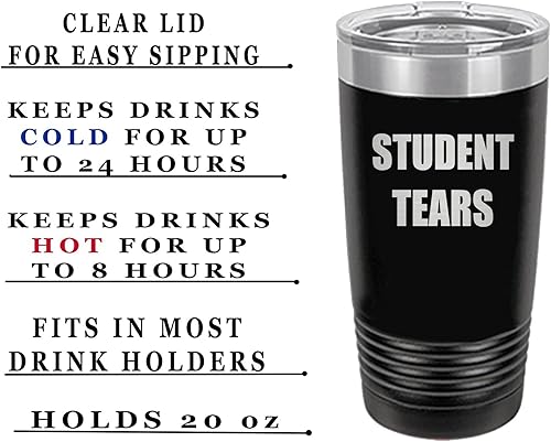 Miniatura 15 de Rogue River Tactical Funny Teacher Student Tears - Taza de viaje de 20 onzas, taza con tapa aislada al vacío, regalo para profesor escolar (azul)