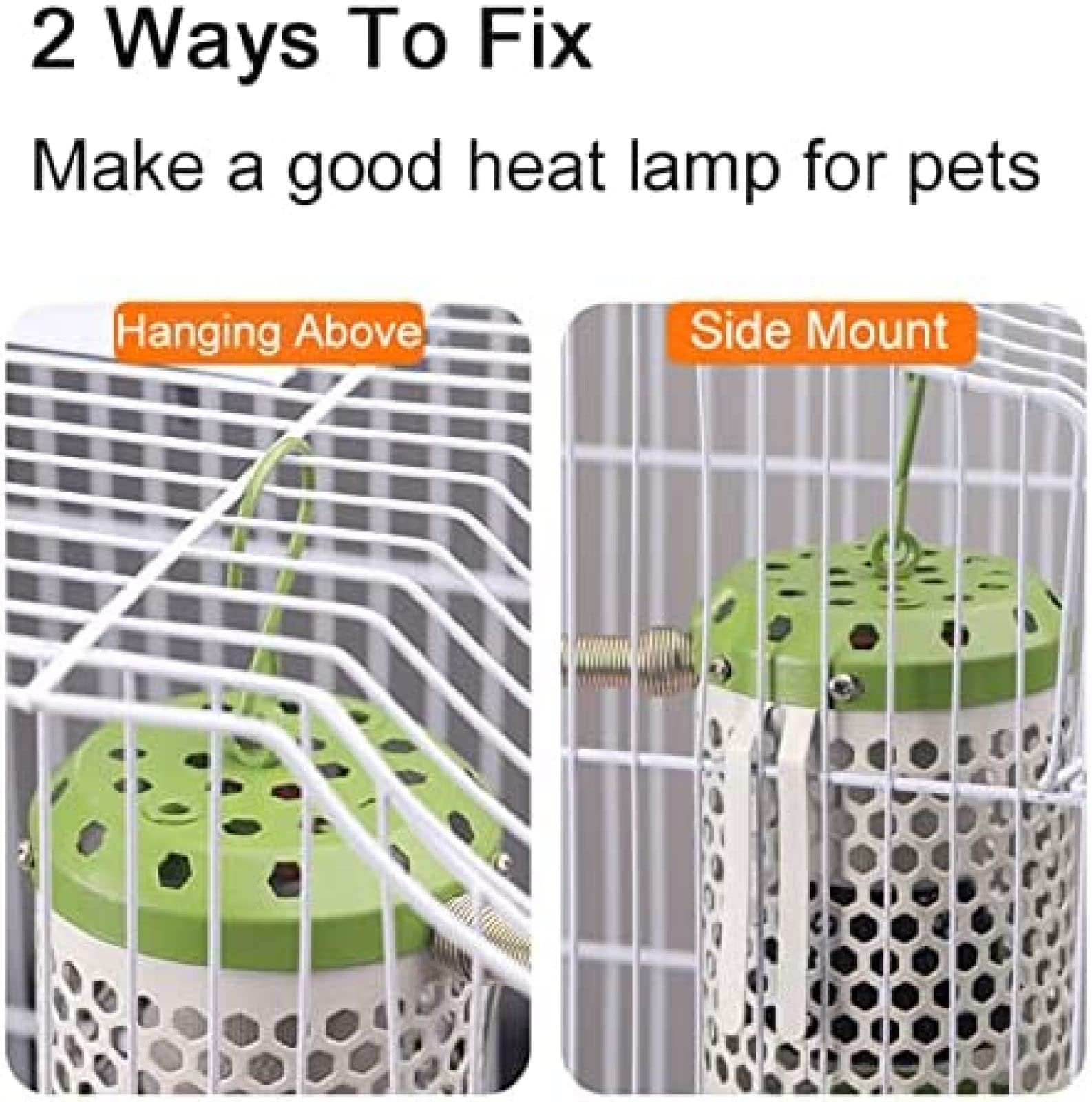 Bombilla de lámpara de Calor Ajustable de 100W, Calentador de lámpara de calefacción para Reptiles, Calentador de pájaros con Pantalla antiescaldaduras y línea antimordidas