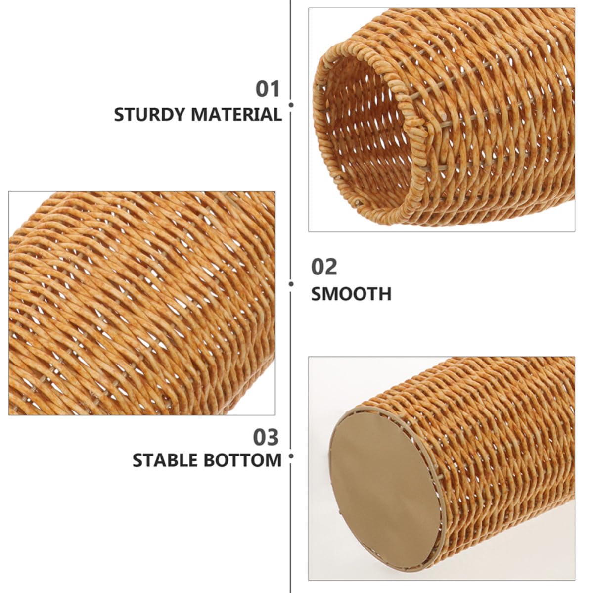 Yardenfun Jarrones Grandes para Suelo de Imitación de Ratán, 2 Unidades, Florero Decorativo de Interior Hecho a Mano, Plástico Resistente y Diseño Rústico para Decoración del Hogar