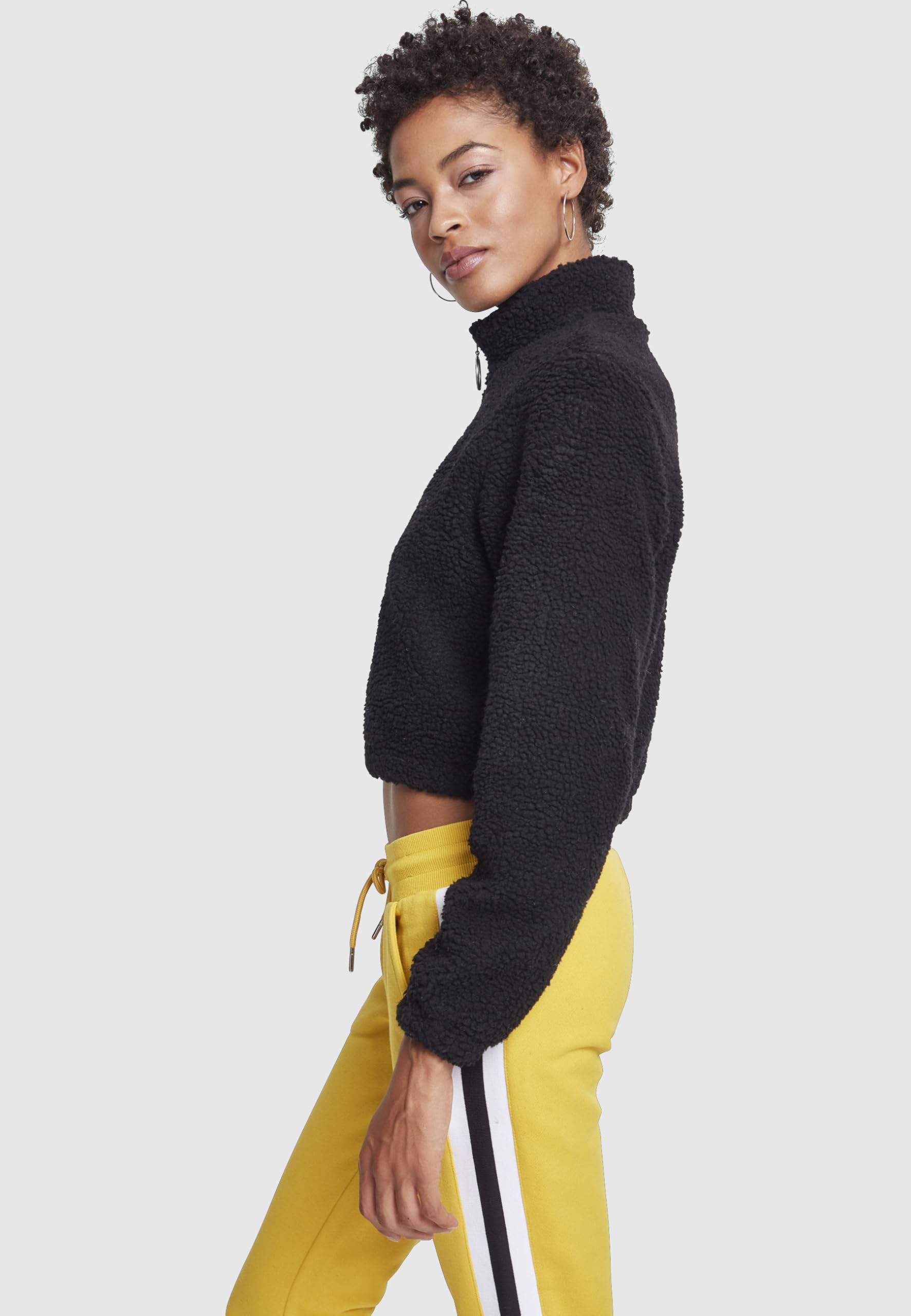 Urban Classics Sweter pullover Kobiety Ladies Short Sherpa Troyer