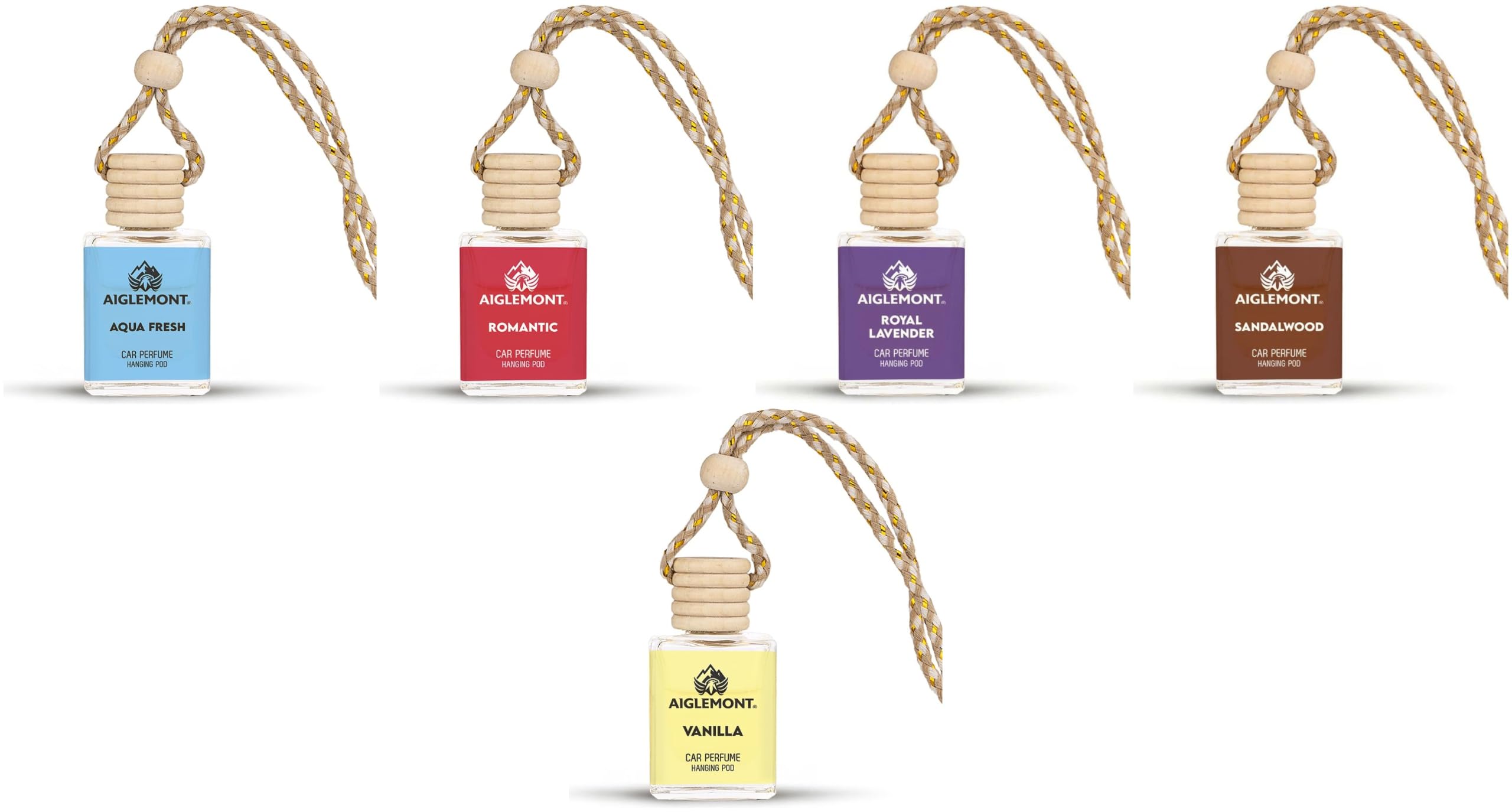Car Perfumes combos | Aqua Fresh+ Romantic + Royal Lavender+ Sandalwood+ Vanilla| Combo of 5 | 10 ml Each-image-42