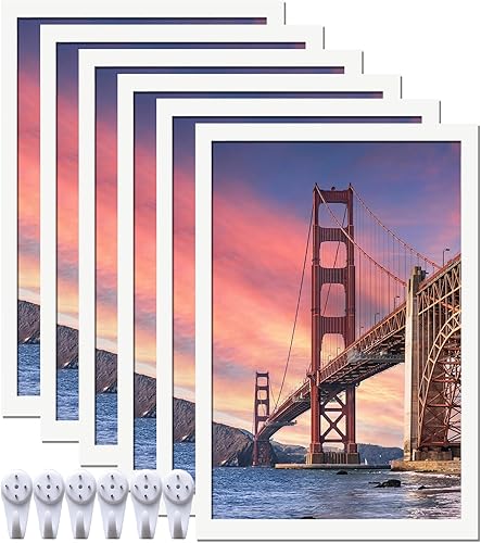 Miniatura 16 de 6 juegos de marcos de fotos de 8 x 10 pulgadas, marcos para lienzo de 8 x 10 pulgadas, collage de fotos, póster, certificado, galería de pared, Negro