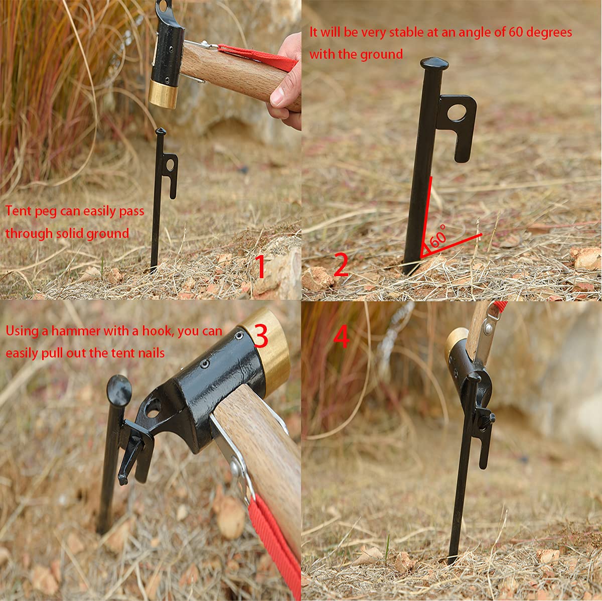 COM-FOUR® 12x piquets de tente en acier - Piquets longs et robustes pour le camping et l'extérieur - 30 cm COM-FOUR® 12x piquets de tente en acier - Piquets longs et robustes pour le camping et l'extérieur - 30 cm