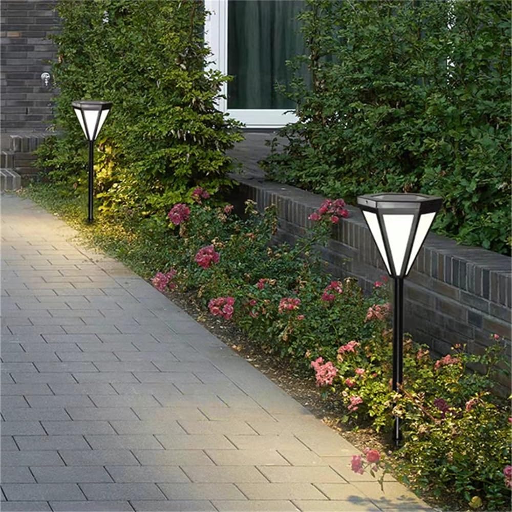 Współczesna zewnętrzna solarna lampa trawnikowa, wodoodporna, willa, ogród, dziedziniec, dzielnica, dzielnica mieszkalna, lampa trawnikowa, styl 7, wys. 76 cm, solarna 1 szt