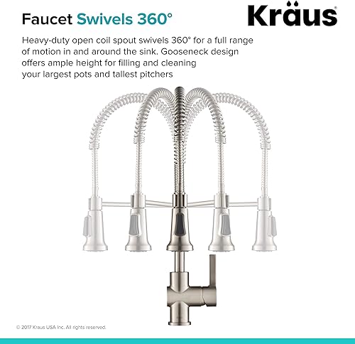 Miniatura 98 de KRAUS Coda KPF-1617BB - Grifo de cocina extraíble de una sola manija estilo comercial de latón cepillado sin manchas Cobrizo cepillado,Acero