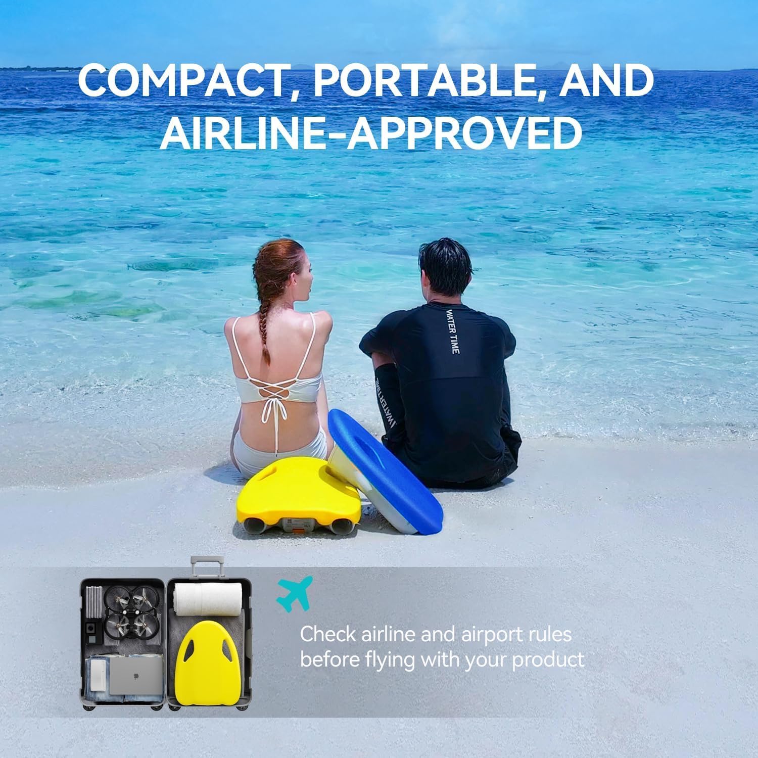 C K1 Underwater Scooter, 8KG Max Thrust 300W Water Diver Propulsion Board with 3 Speed Modes, 60Mins Max Battery Life for Snorkeling, Diving, Swimming and Water Sports