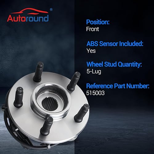 Miniatura 3 de Autoround 515003 (4x4) Cojinete de rueda delantera y reemplazo del conjunto de cubo para Ford Explorer, Ranger, Mercury Mountaineer, Mazda B3000,