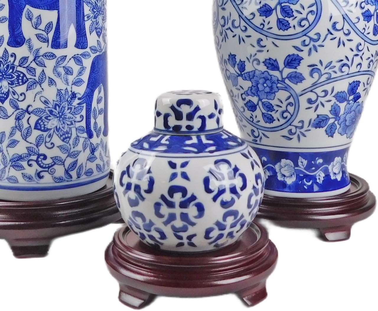 Oriental Furnishings Dark Red Mahogany Porcelain Vase Stand (6.5" W x 2" H)