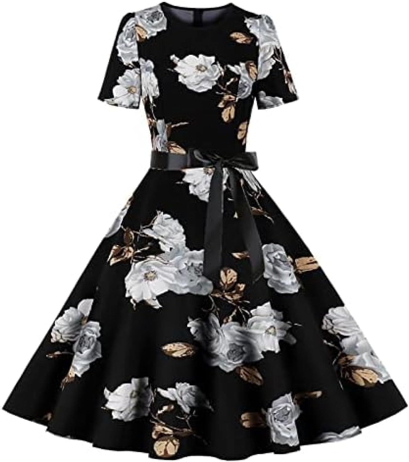 [売店] ワンピース レディース 夏 大きいサイズ レトロワンピース 半袖 結婚式 ワンピース 家族パーティー 誕生日パーティー ス