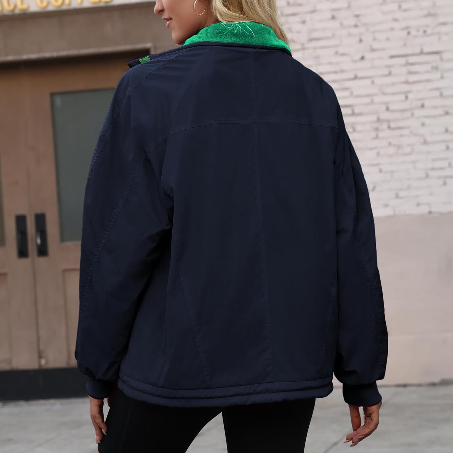 Winter Jackets for Women Long Sleeve High Neck Zipper Up Fleece Lined Overcoat Field Tripper Jacket with Pockets - Image 2