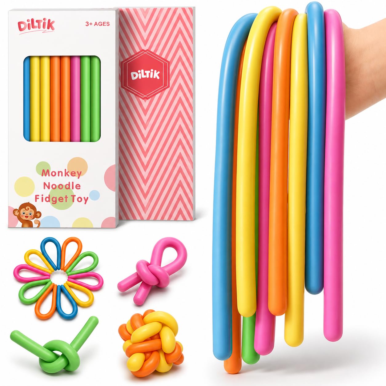 Photo 1 of 10 Pack Sensory Autism Toys for Kids – Gift Box Upgraded Extra-Thick Stretchy Sensory Strings for School Classroom Rewards Back to School Birthday Party Favors (Smooth)