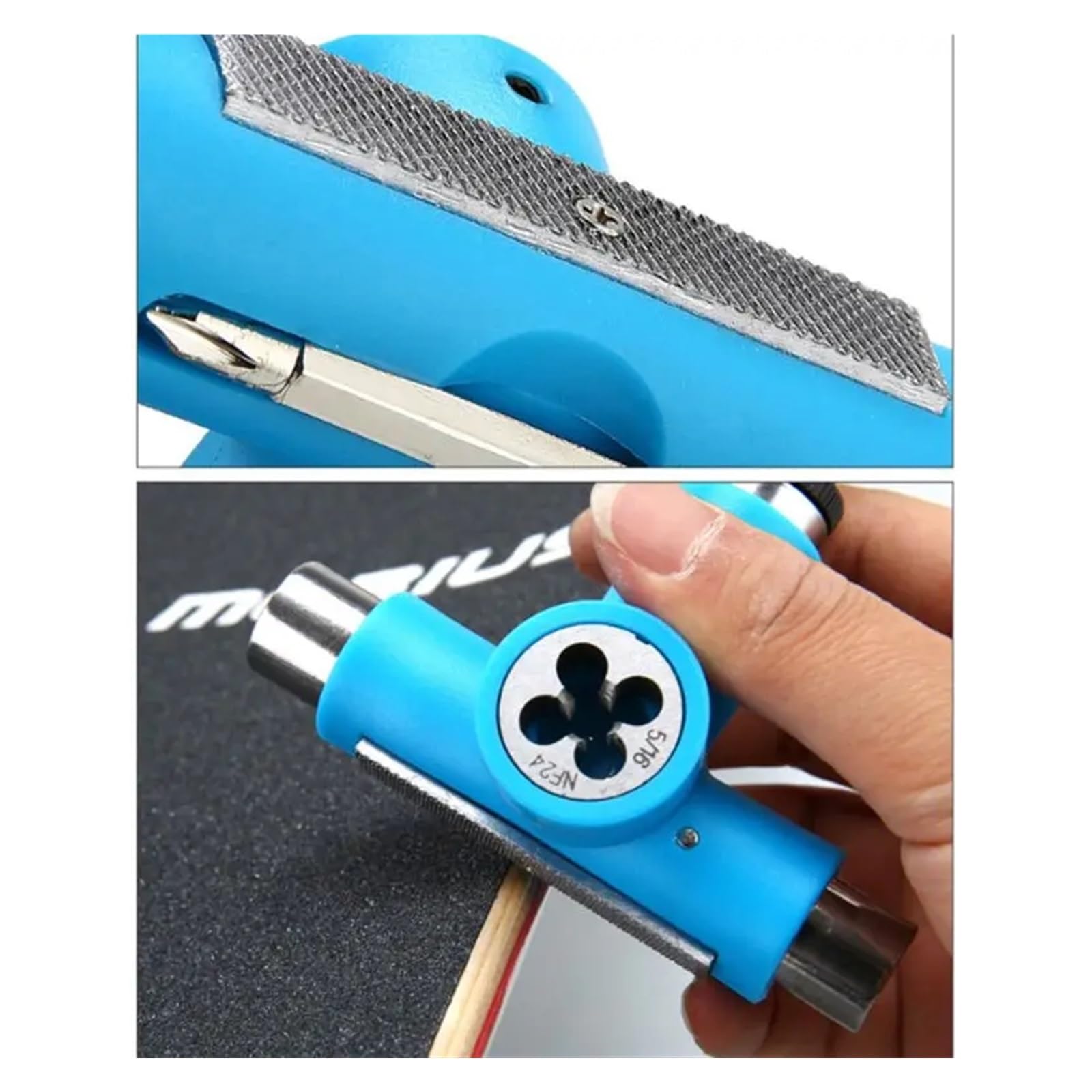 Kit De Tornillería Para Monopatín Herramienta for monopatín, patín de ruedas, ajuste de patinete, tabla larga, herramientas de reparación de tabla de pescado, llave de cabeza Skateboard Hardware ( Col