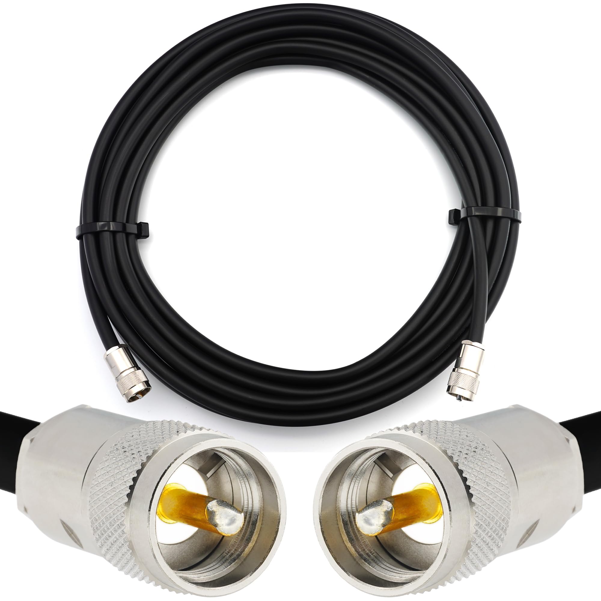 10m PL259 a PL259 UHF Cable coaxial CB — RG213 Extensión coaxial UHF macho a macho de 50 ohmios — para HAM, Radio CB, Antena, Medidor SWR, onda corta RF