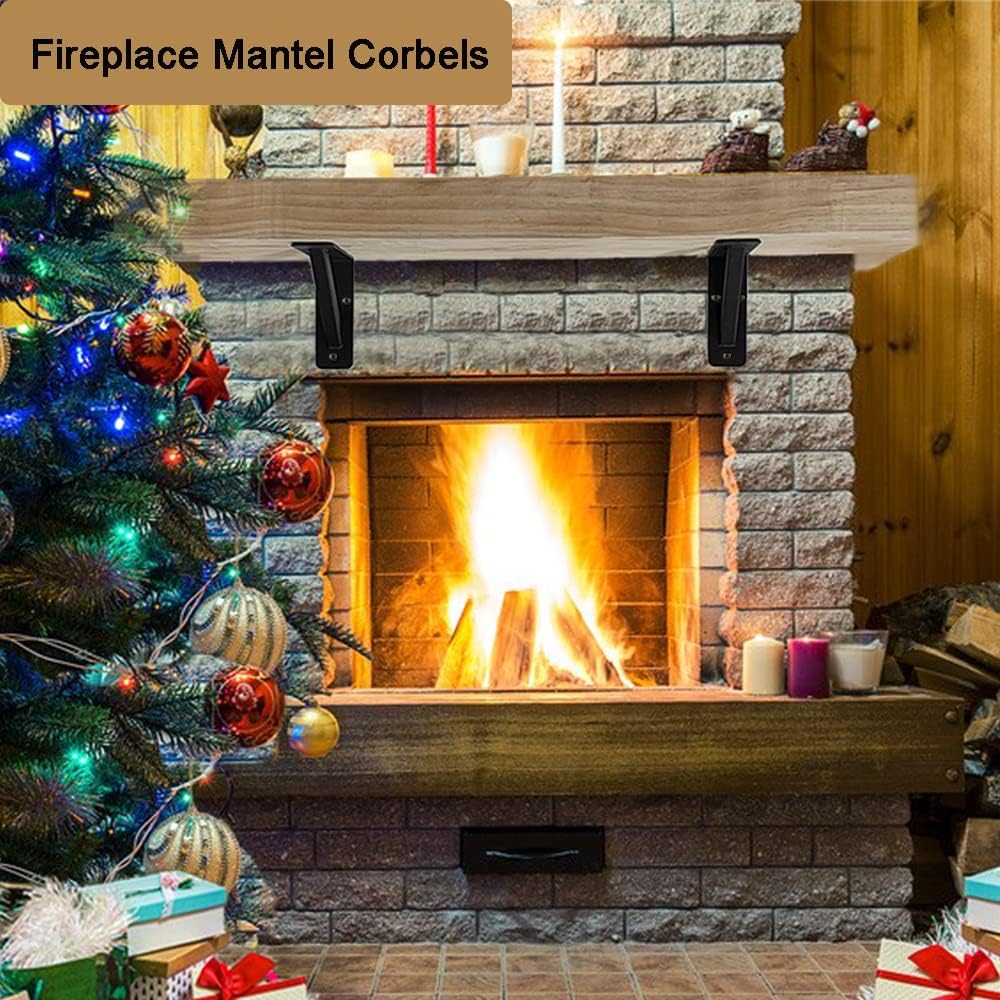 2Pcs Countertop Support Brackets 6"x 8" Heavy Duty Shelf Brackets,Corbels for Countertops Triangle Support Mantel Brackets Solid DIY Floating Shelf Supports 90 Degree