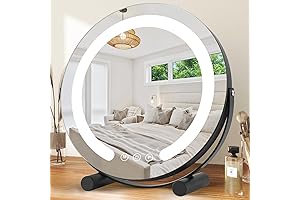 ALHAKIN Round LED Makeup Mirror with Smart Touch Control