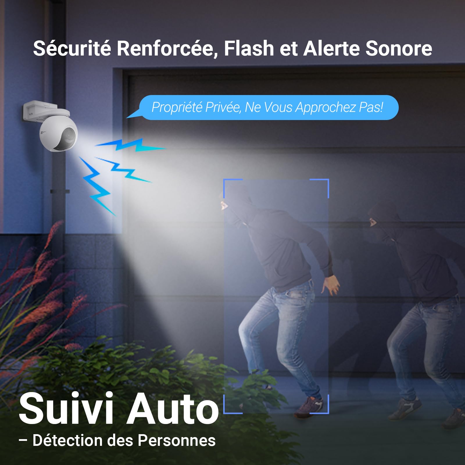 EZVIZ 4K(8MP) Caméra Surveillance WiFi Extérieure sans Fil + 5W Panneau Solaire, Détection de Personnes/Véhicules, Caméra Solaire Extérieure 360°, Mode AOV, Défense Active, CB8 Pro 4K Kit