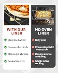 2 Pack Oven Liners for Bottom of Oven, 17x25 Large Heavy Duty Non-Stick Reusable Oven Mat for Electric, Gas, Toaster & Convection Ovens - BPA & PFOA Free, Dishwasher Safe, Kitchen Essentials, Black