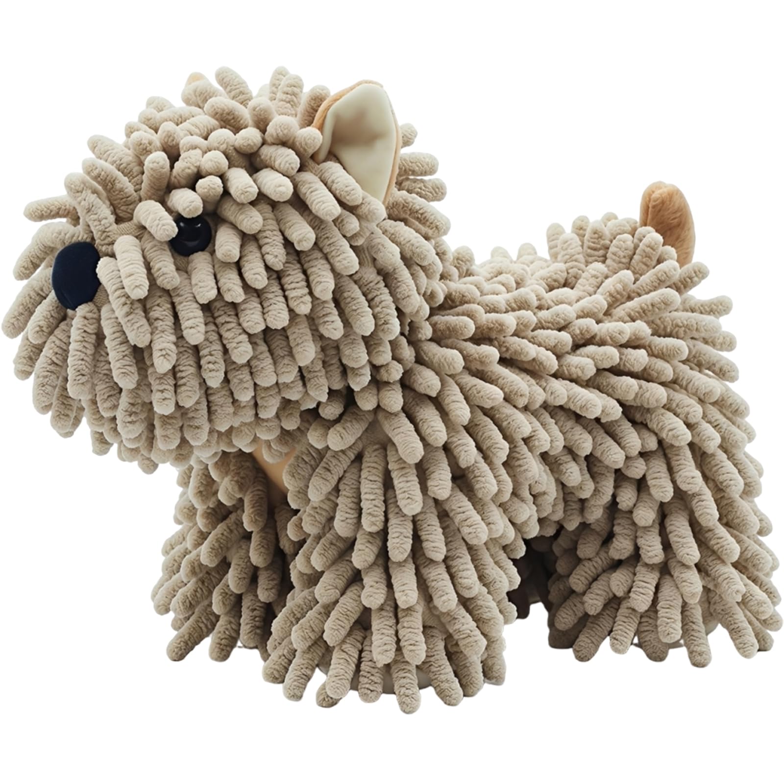 YcsRnn Brown Hand Towel with Hanging Loop, Dog Design