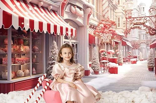 Miniatura 2 de Kate Telones de fondo de calle de Navidad de 10 x 8 pies para fotografía de invierno, Navidad, calle nevada, tienda de regalos, fondo, accesorios de