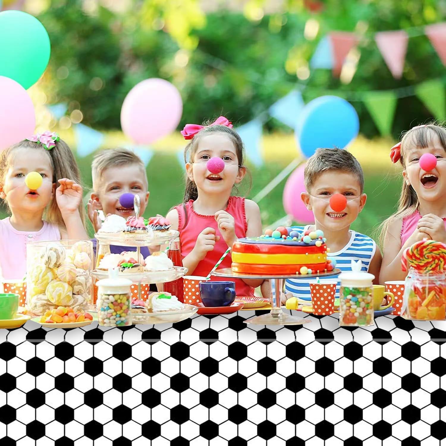 Kesfey 3 Packs Soccer Party Tablecloths 54 x 108 Inches Soccer Sports Ball Table Cover Disposable Waterproof Plastic Soccer Themed Birthday Table Cloth Rectangular Football Tablecloth for Boys Sports