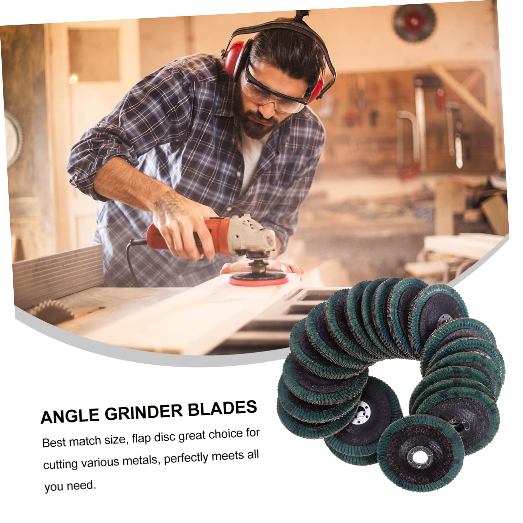 HOLIDYOYO 20Pcs Abrasive Flap Discs for Angle Grinder Sanding Wheels with Grit for Grinding Deburring and Surface Conditioning