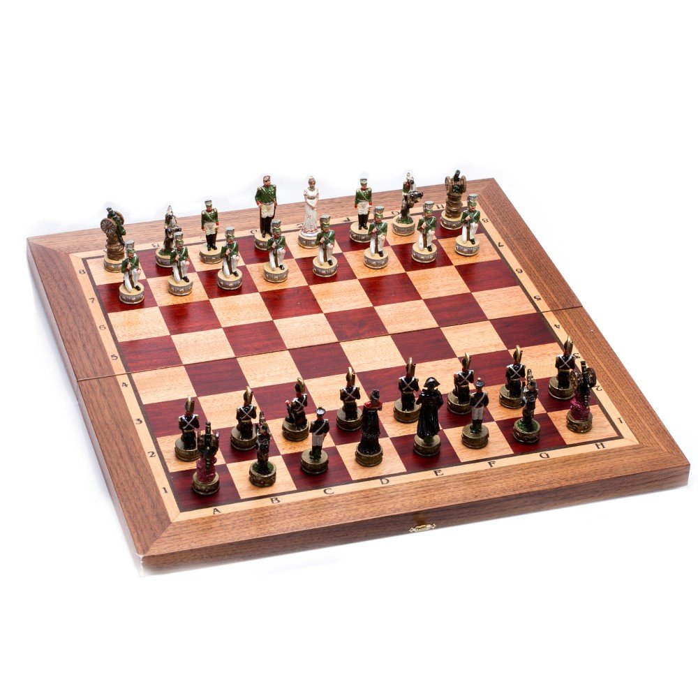 チェス盤　「ナポリオンvsウェリントン」 Napoleon vs Wellington, battle of Waterloo, 1815 - Giuliana