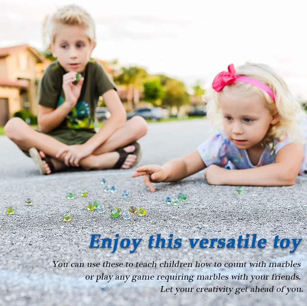 Powerking Bolas de Vidrio, Bolas de Cristal de Ojos de Gato Coloridos para niños para Juguetes/Juegos/Juegos/decoración de Pescados/Plantas 200 unids