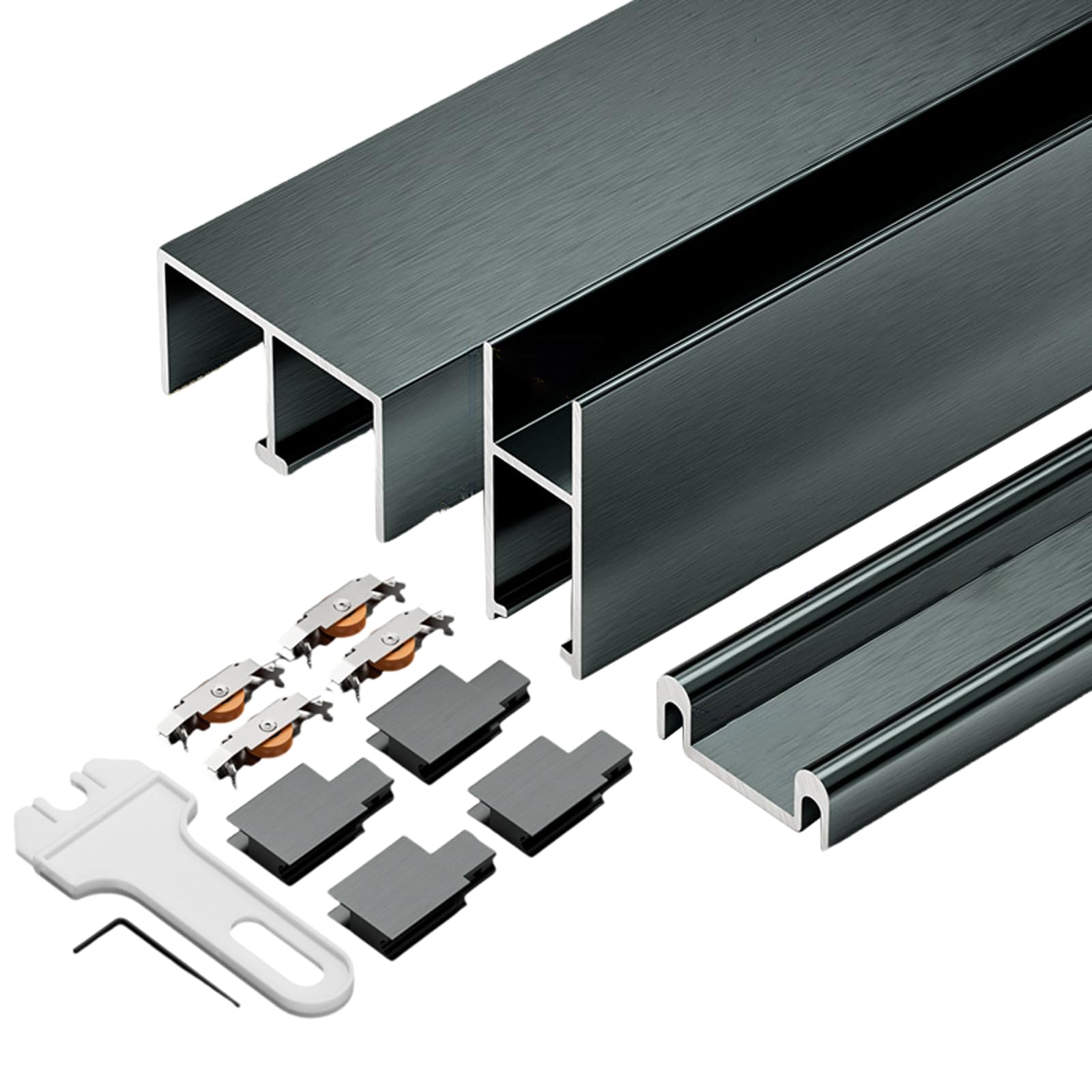 Aluminiowa szyna do drzwi przesuwnych, szyna do drzwi przesuwnych ze szkła, łatwa do zainstalowania, zapobieganie rdzy, łatwa instalacja, łatwa instalacja, do sypialni, łazienki i pralni