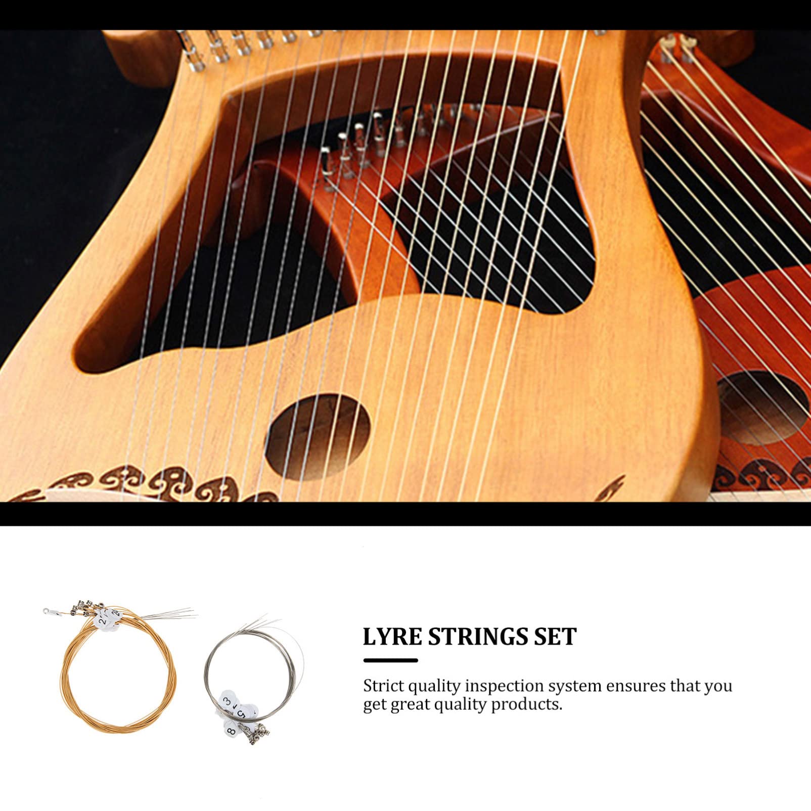 Corde ricambio per arpa lira in metallo, filo musicale, accessori per strumenti musicali, lira in metallo 21 corde, accessori per arpa.