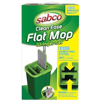 Sabco Clean Ease Flat Mop Wringer Set, Green