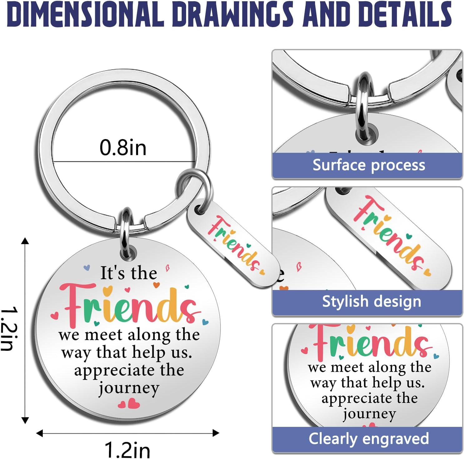 Friendship Gifts for Women Best Friend Keychain Friend Gifts for Women Bff Besties Birthday Galentines Day Gift Ideas for Friends Female - Image 6