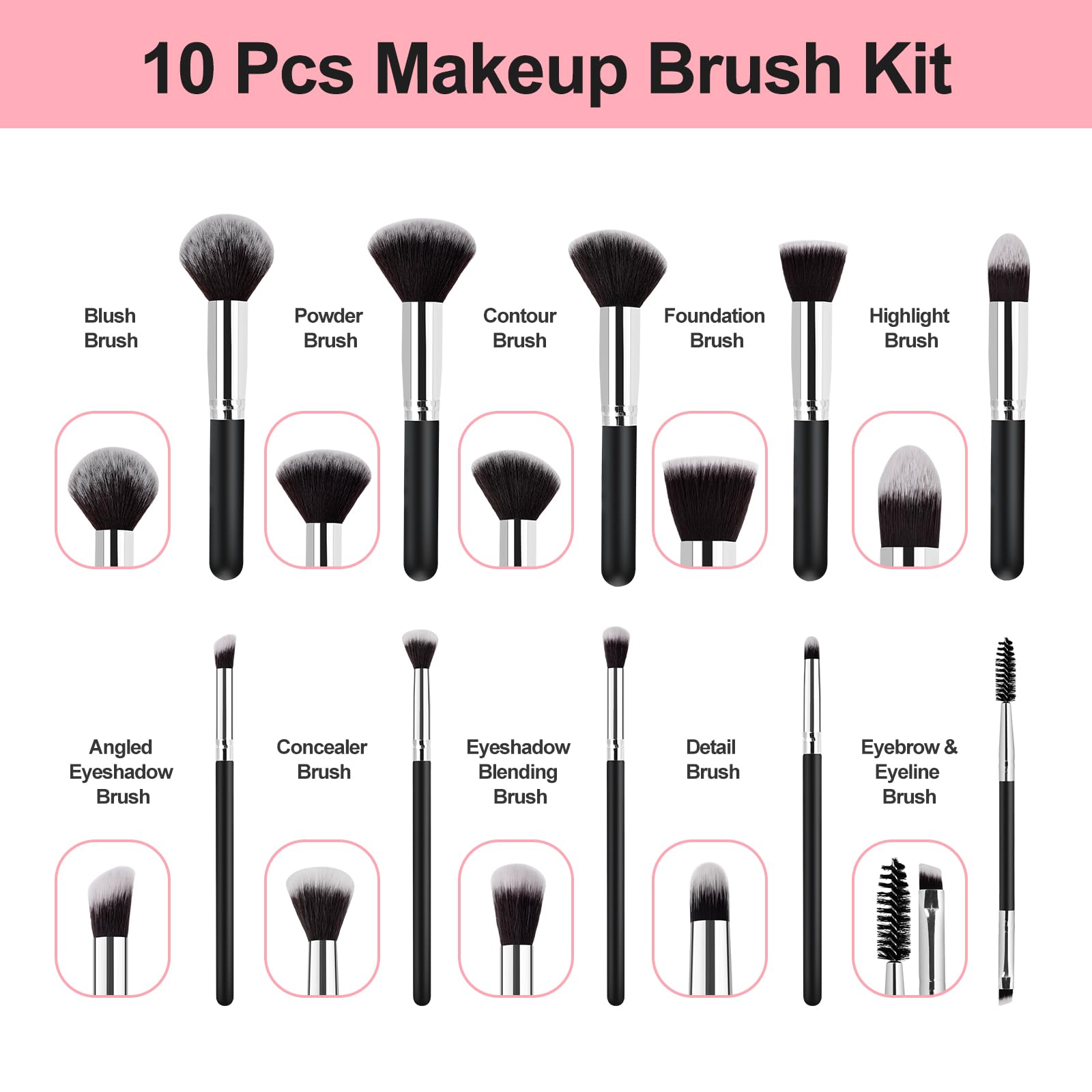 Stocking Stuffers for Women Teen Girls - Christmas Gifts 13 Pcs Makeup Brushes Set, Premium Kit with Foundation Concealer Makeup Blush Sponge, Professional Beauty Accessories for Women Sister Birthday
