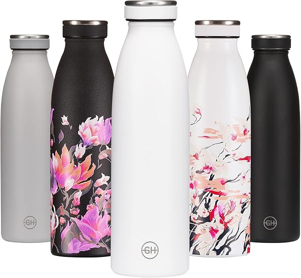 B2DO Bouteille d'eau Isotherme 750ml Noir Éclat oriental | Gourde métallique réutilisable acier inoxydable à double paroi sous vide |Gourde isotherme de sport anti-fuite |Idée cadeau femmes et hommes - 2
