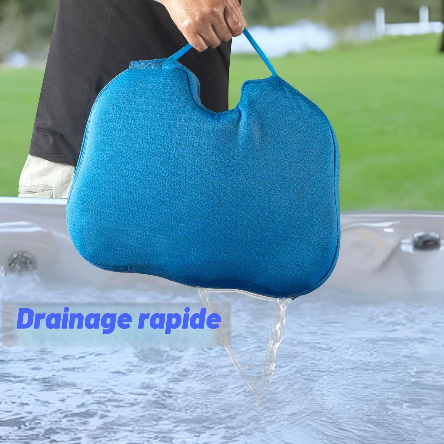 Siège rehausseur de jacuzzi pour adultes, poids inférieur (6 sections) et design antidérapant, accessoires de jacuzzi à séchage rapide, convient pour intérieur ou extérieur, avec housse de