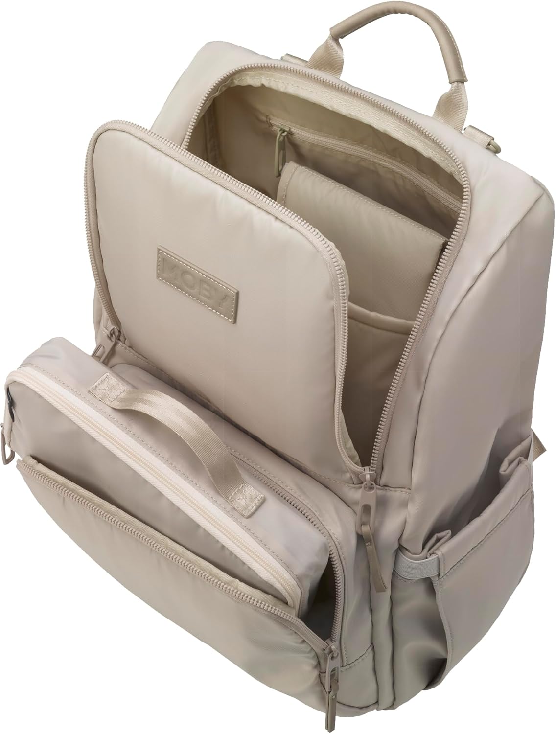 Moby Parent Pack Diaper Bag Backpack, Stylish & Practical for Parents On-the-Go, Holds All Baby Essentials, For Everyday Use & Travel (Dune)