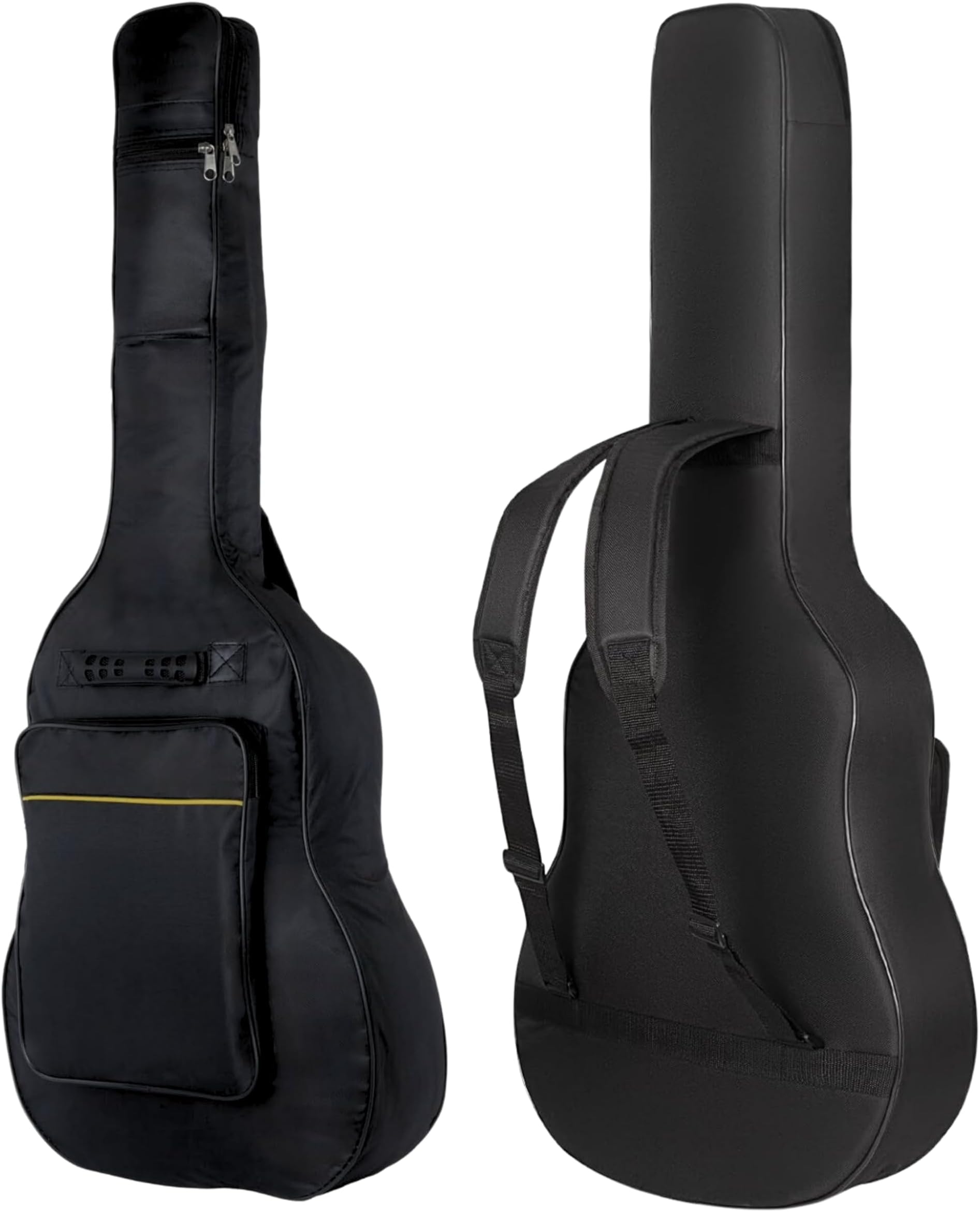 ADEPTNAHeavy Duty Full Size Padded Protective Waterproof Classical Acoustic Guitar Back Bag Carry Case-Fully Waterproof Cover, Foam Padding- Black